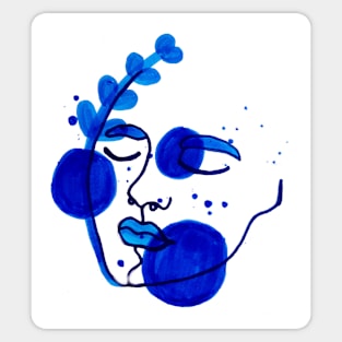 Blue Face Sticker